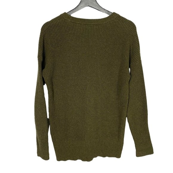 Madewell Green Thompson Pocket Pullover Boxy Knit Sweater Small - Picture 2 of 8